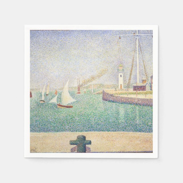 Georges Seurat - Entrance of the Port of Honfleur Napkin (Front)