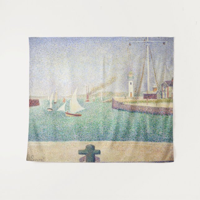Georges Seurat - Entrance of the Port of Honfleur  Tapestry (Front (Horizontal))