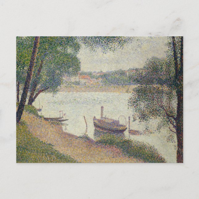 Georges Seurat - Grey Weather, Grande Jatte Postcard (Front)