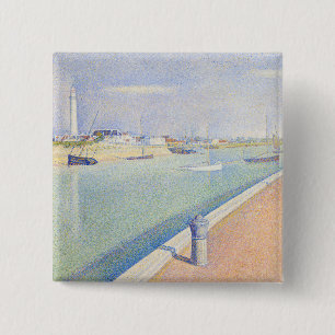 Georges Seurat - The Channel of Gravelines 2 Inch Square Button