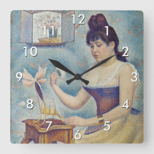 Georges Seurat - Young Woman Powdering Herself Square Wall Clock