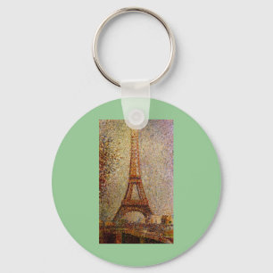 Georges Seurat's Painting: The Eiffel Tower (1889) Keychain