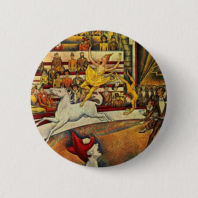 Georges Seurat's The Circus (1891) 2 Inch Round Button (Front)