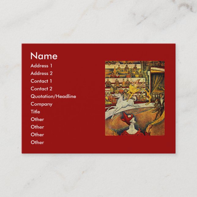 Georges Seurat's The Circus (1891) Business Card (Front)