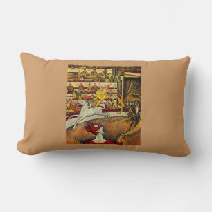 Georges Seurat's The Circus (1891) - Clown & Rider Lumbar Pillow