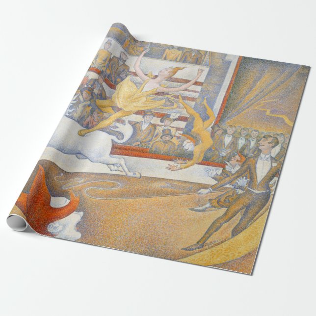 Georges Seurat's The Circus 1891 Wrapping Paper (Unrolled)