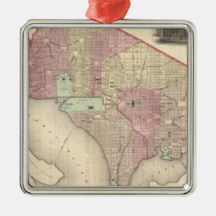 Georgetown and the City of Washington Metal Ornament