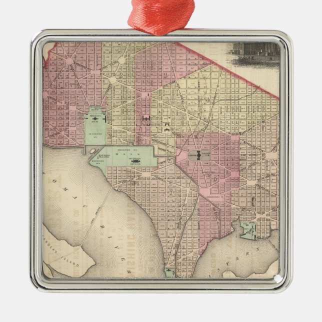 Georgetown and the City of Washington Metal Ornament (Front)