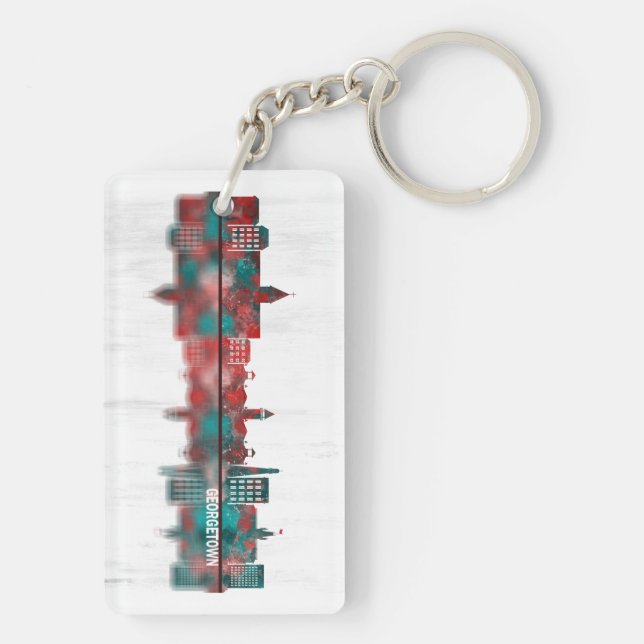 Georgetown Guyana Skyline Keychain (Back)