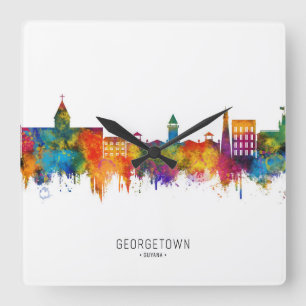 Georgetown Guyana Skyline Square Wall Clock