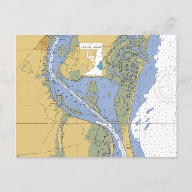 Georgetown, South Carolina Nautical Chart Postcard (Front)