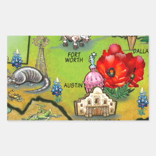 Georgetown Texas Cartoon Map Sticker