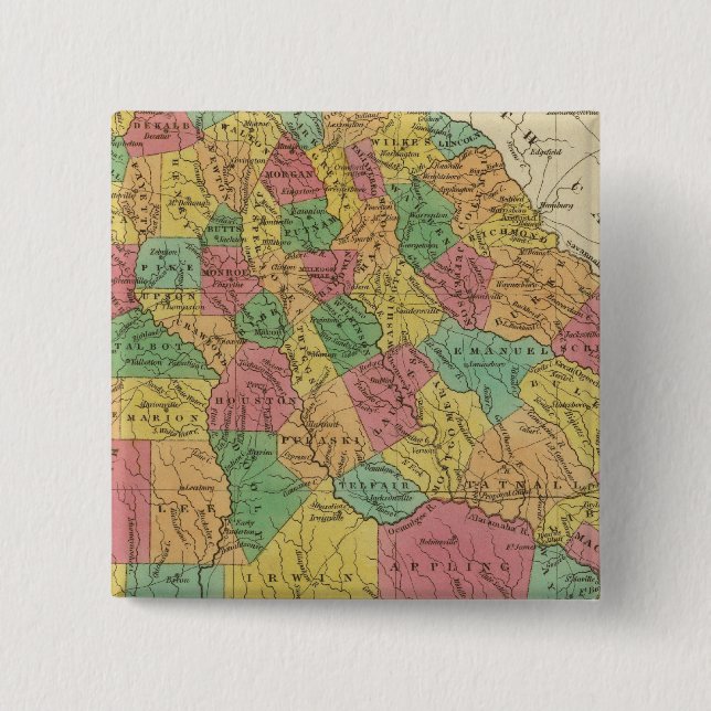 Georgia 9 2 inch square button (Front)