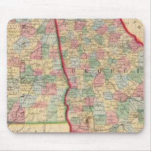 Georgia, Alabama Map by Mitchell Mouse Pad