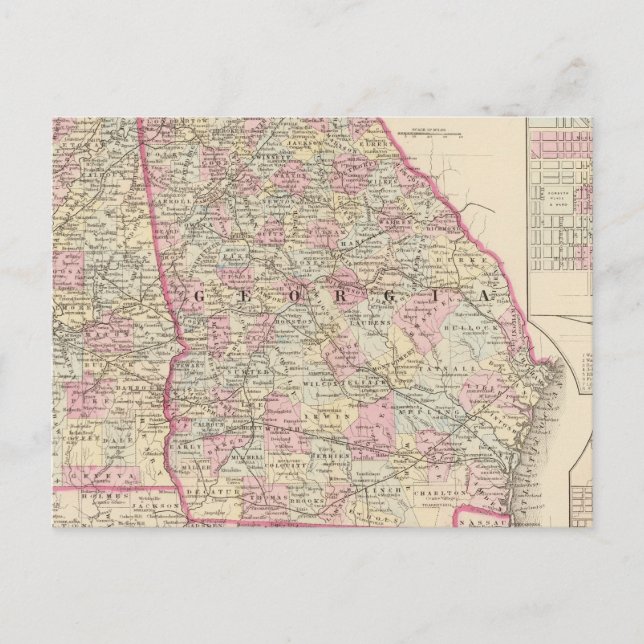 Georgia, Alabama Postcard (Front)