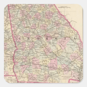 Georgia, Alabama Square Sticker