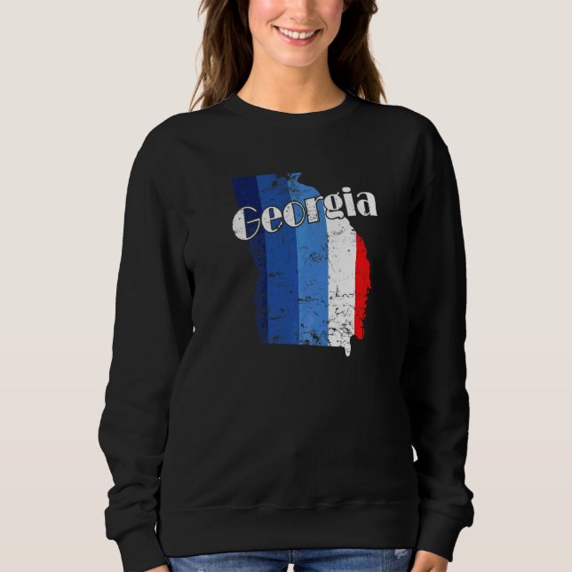 Georgia American State Outline Map Usa Sweatshirt (Front)