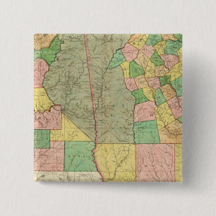 Georgia and Alabama 2 Inch Square Button