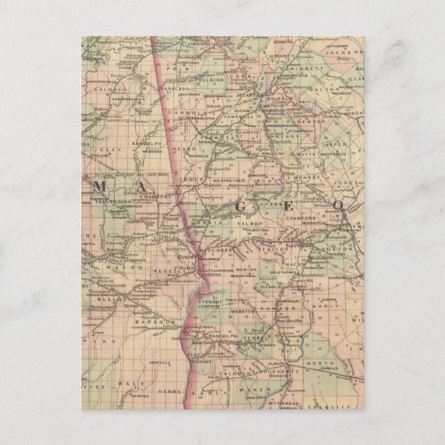 Georgia and Alabama Postcard (Front)