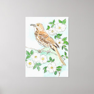 Georgia Bird and Flower Canvas Print