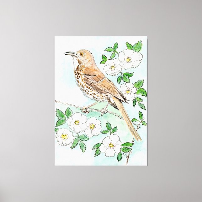 Georgia Bird and Flower Canvas Print (Front)