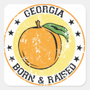 Georgia Born and Raised Square Sticker