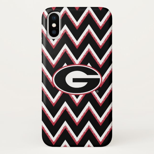 Georgia Bulldogs Logo | Chevron Pattern Case-Mate iPhone Case (Back)