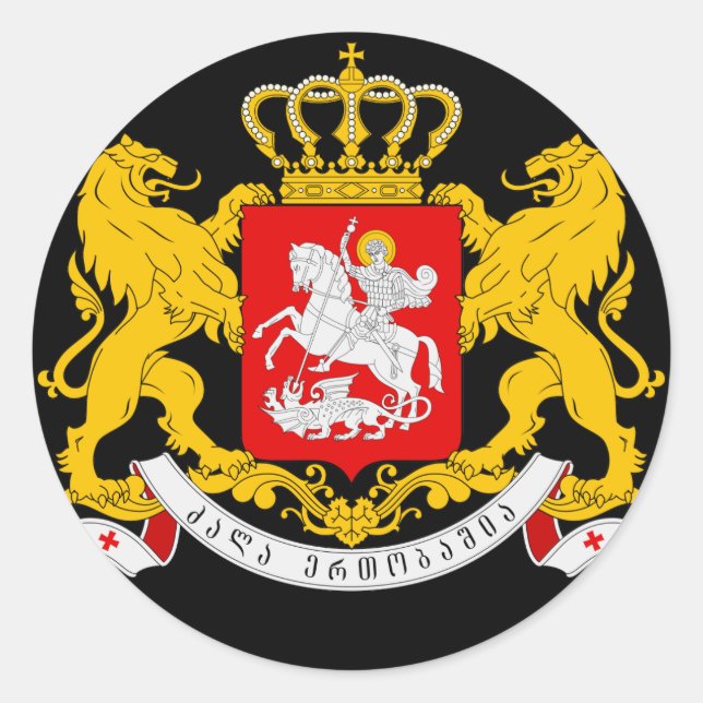 georgia coat of arms classic round sticker (Front)