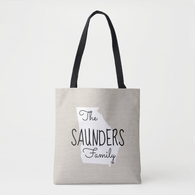 Georgia Family Monogram State Tote Bag (Front)
