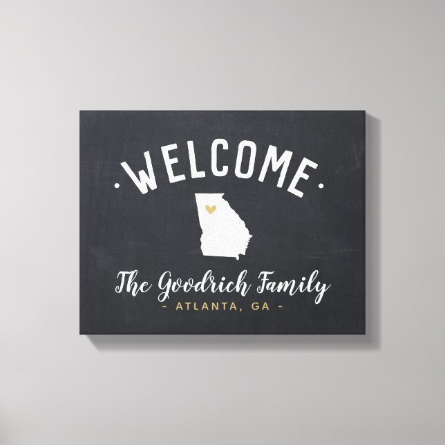Georgia Family Monogram Welcome Sign (Front)