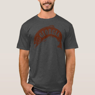 Georgia Fish Wordmark Brown T-Shirt