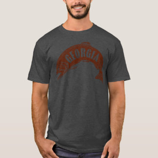 Georgia Fish Wordmark Brown T-Shirt
