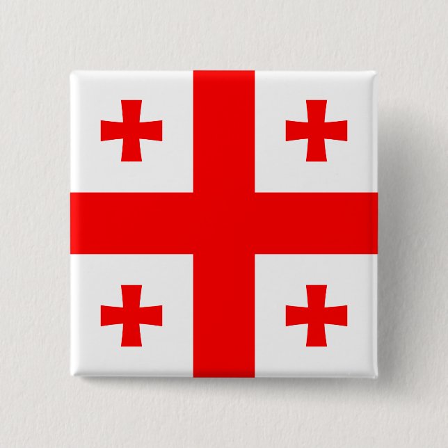Georgia Flag 2 Inch Square Button (Front)