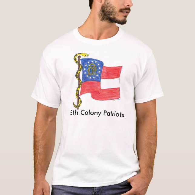 Georgia Flag and dont tread on me, 13th Colony ... T-Shirt (Front)