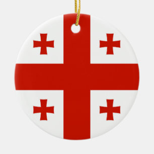 Georgia flag ceramic ornament