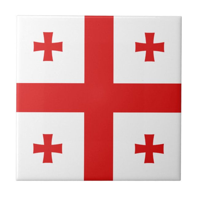 Georgia Flag Ceramic Tile (Front)