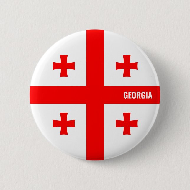 Georgia Flag Charming Patriotic 2 Inch Round Button (Front)