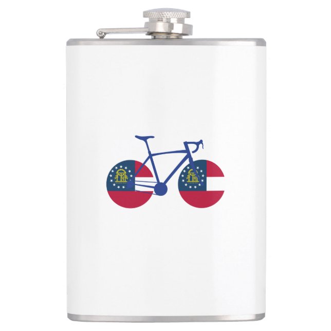 Georgia Flag Cycling Hip Flask (Front)