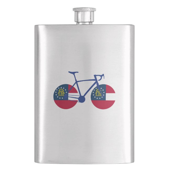 Georgia Flag Cycling Hip Flask (Front)