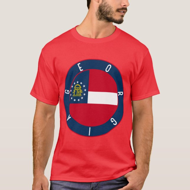 Georgia Flag Decal Oversized T-Shirt (Front)