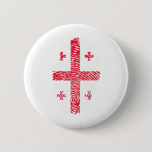 Georgia Flag Fingerprint Country Pride 2 Inch Round Button