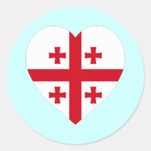 Georgia Flag Heart Classic Round Sticker