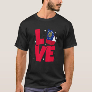 Georgia Flag Love 4th Of July Patriotic Home Pride T-Shirt