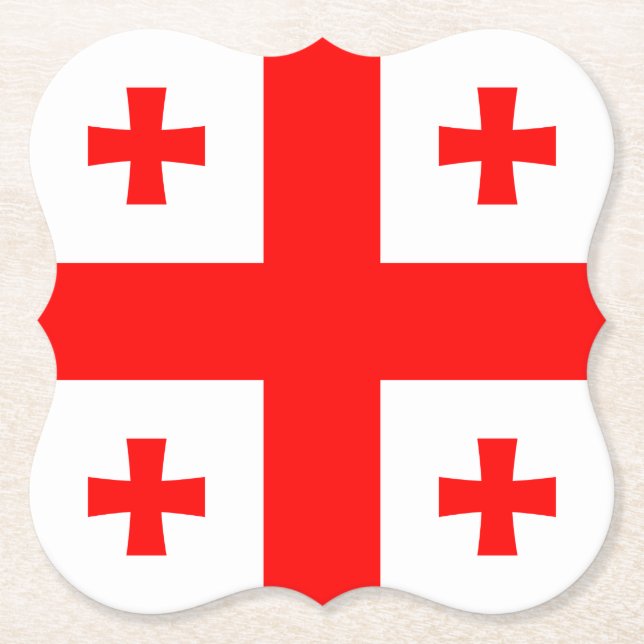 Georgia Flag Paper Coaster (Front)