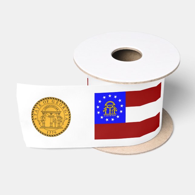 Georgia flag-seal satin ribbon (Spool)