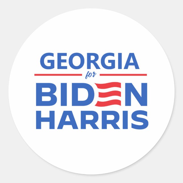 Georgia for Biden Harris Classic Round Sticker (Front)