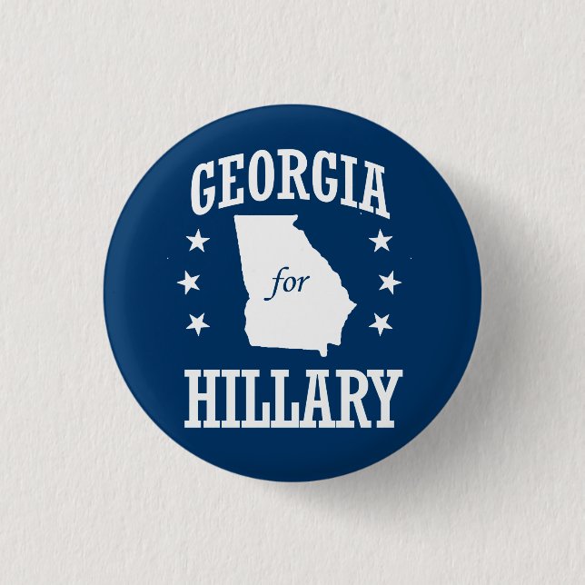 GEORGIA FOR HILLARY 1 INCH ROUND BUTTON (Front)