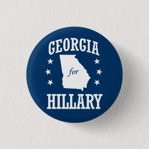 GEORGIA FOR HILLARY 1 INCH ROUND BUTTON
