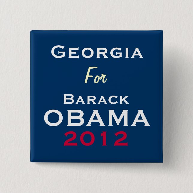 GEORGIA For OBAMA 2012 Campaign Button (Front)
