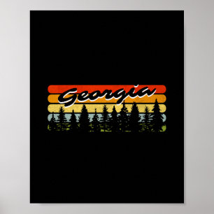 Georgia Forest Sunset Trees Cabin Theme Souvenir  Poster